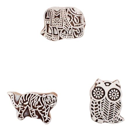 Set of 3 Piece New Mix Wooden Printing Block